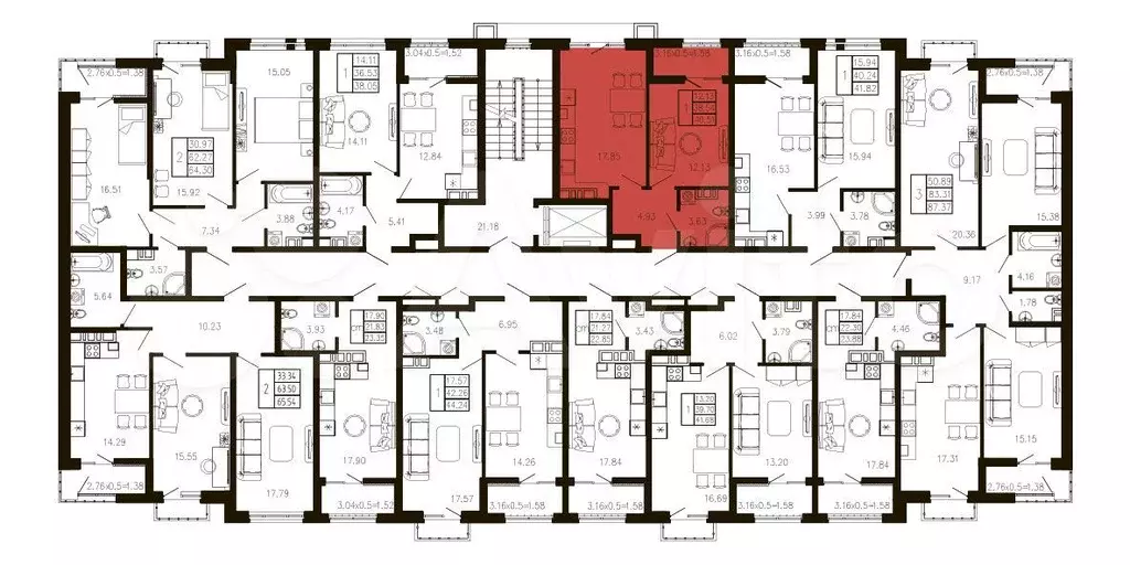 1-к. квартира, 40,5 м, 4/9 эт. - Фото 1