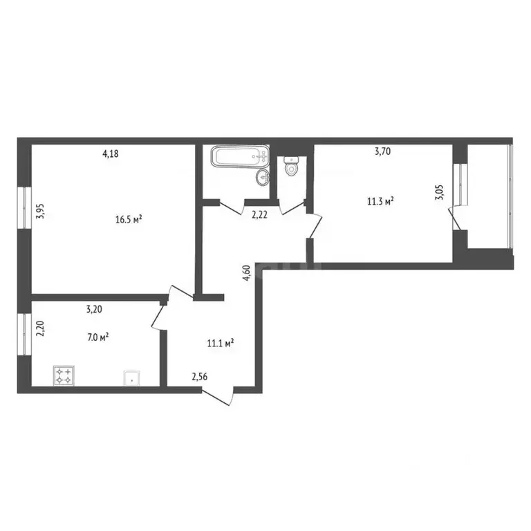 2-к кв. Амурская область, Благовещенск Станционная ул., 45 (50.0 м) - Фото 1