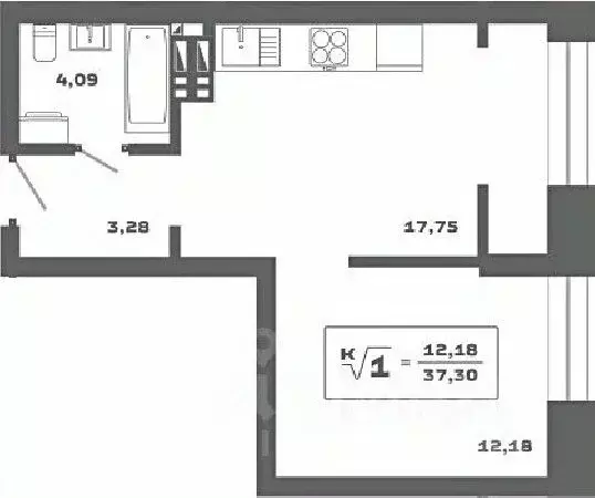 1-к кв. Новосибирская область, Новосибирск Аэропорт мкр,  (37.3 м) - Фото 0