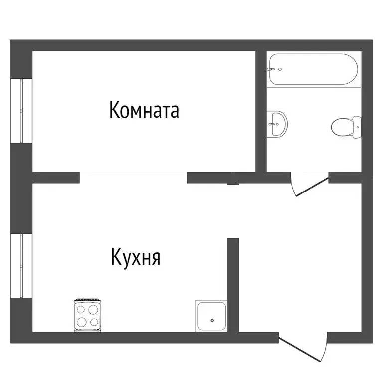 1-комнатная квартира: Тобольск, 15-й микрорайон, 18 (30 м) - Фото 1
