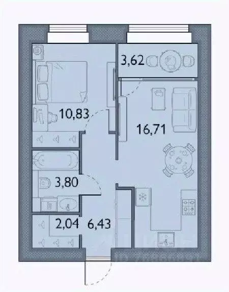 1-к кв. Брянская область, Брянский район, пос. Мичуринский, ... - Фото 1