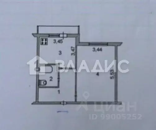1-к кв. Ивановская область, Иваново ул. Куконковых, 130 (40.6 м) - Фото 2