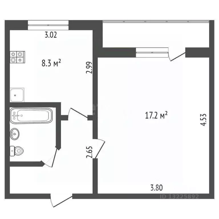 2-к кв. Вологодская область, Вологда Осановский проезд, 27 (32.7 м) - Фото 2