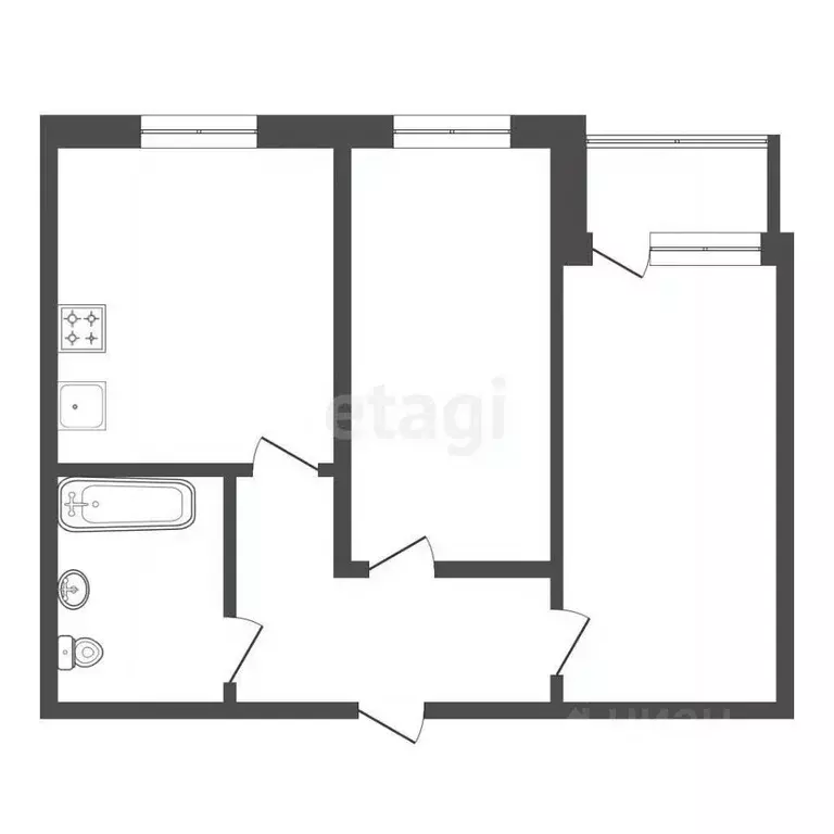 2-к кв. Красноярский край, Красноярск Норильская ул., 8Б (52.9 м) - Фото 2