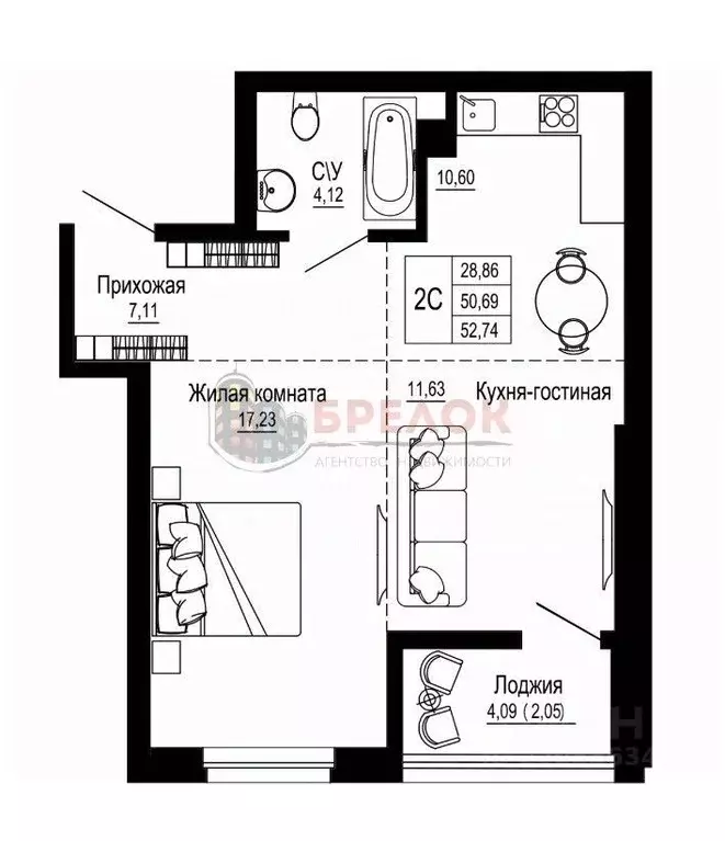 2-к кв. Ростовская область, Ростов-на-Дону Привокзальная ул., 3/1 ... - Фото 2