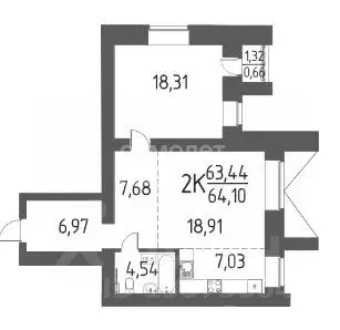 1-к кв. Томская область, Томский район, д. Кисловка, Левобережный мкр ... - Фото 0