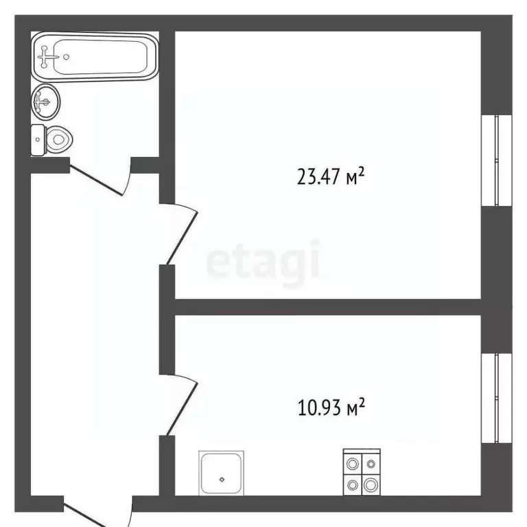 1-к кв. Свердловская область, Талица Ромашковая ул., 11 (34.0 м) - Фото 1