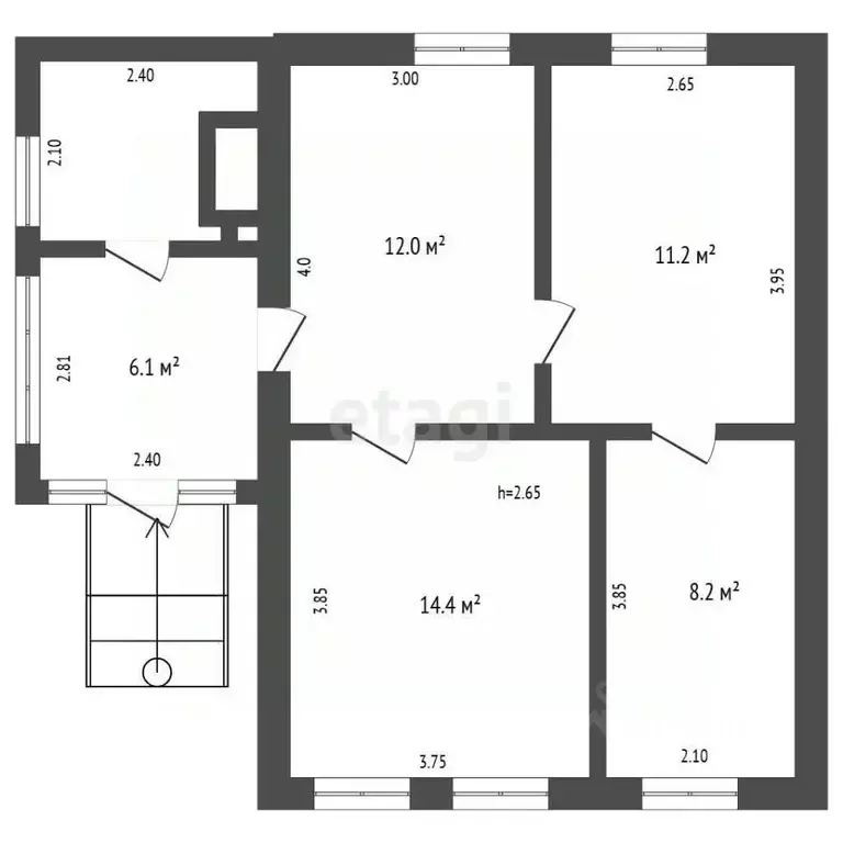 Дом в Крым, Бахчисарай ул. Басенко, 21 (64 м) - Фото 2