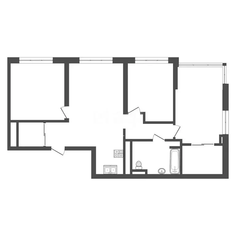 3-комнатная квартира: Тюмень, микрорайон Зарека, улица Лермонтова, 6 ... - Фото 1