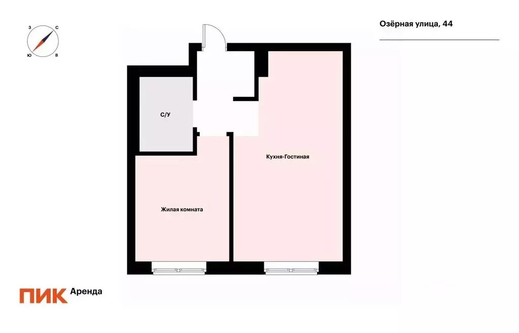 1-к кв. Москва Озерная ул., 44 (35.9 м) - Фото 2