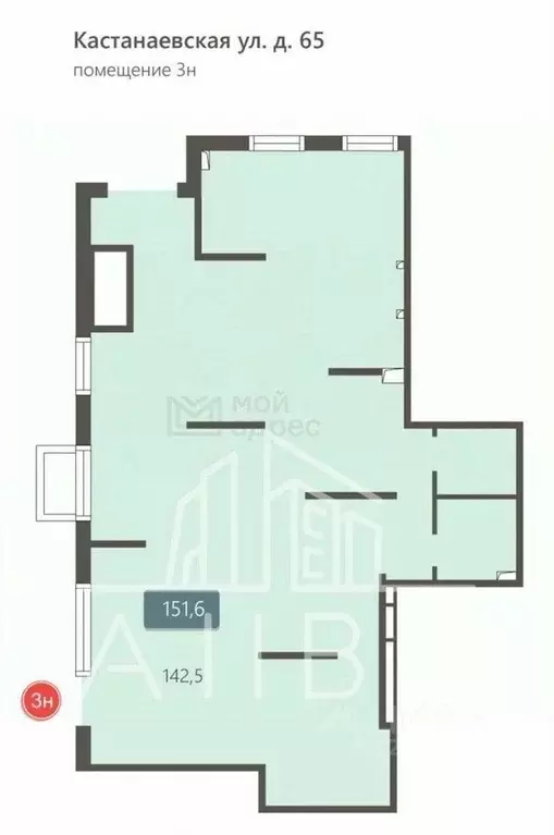 Помещение свободного назначения в Москва Кастанаевская ул., 65 (152 м) - Фото 1