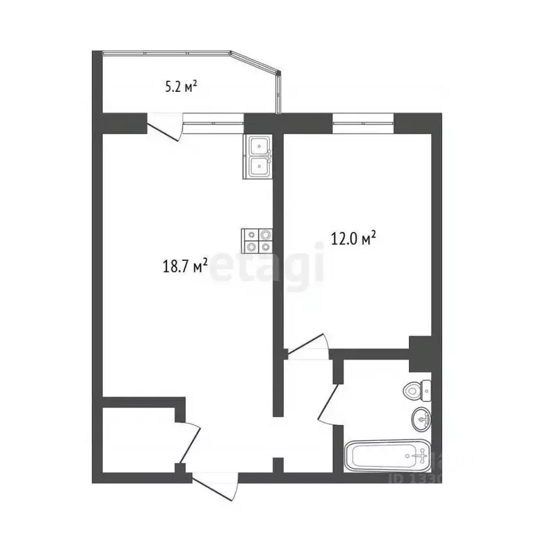 1-к кв. Ханты-Мансийский АО, Сургут ул. Крылова, 32 (43.8 м) - Фото 2
