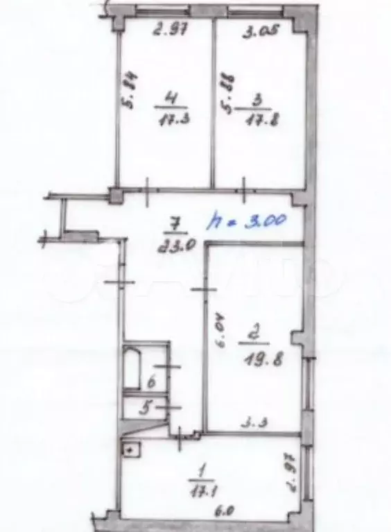 3-к. квартира, 98,8 м, 2/5 эт. - Фото 0