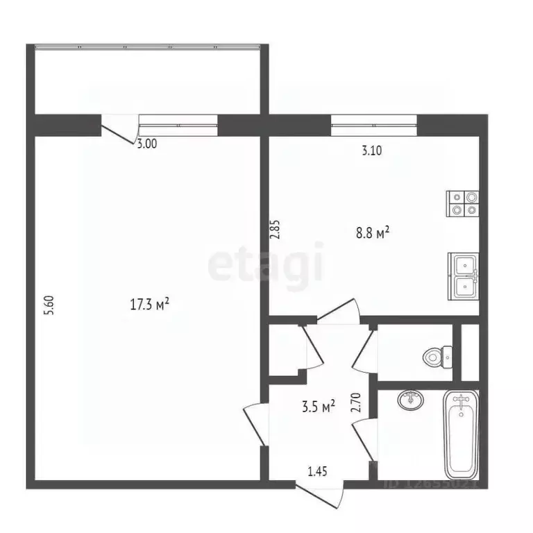 1-к кв. Костромская область, Кострома Индустриальная ул., 19 (33.6 м) - Фото 1