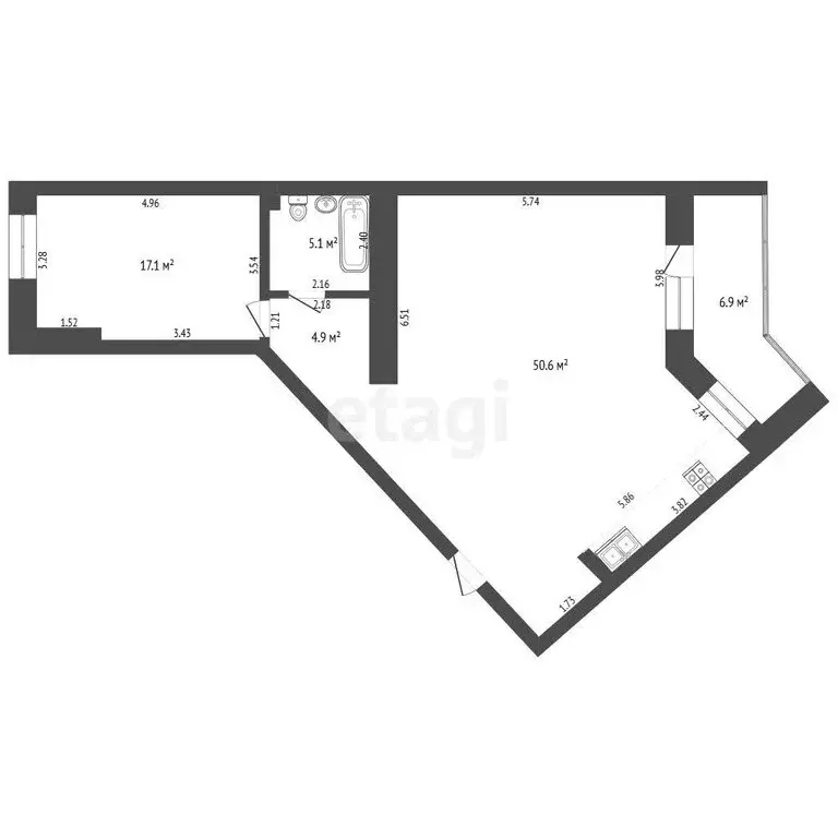 2-комнатная квартира: Тюмень, Солнечный проезд, 3 (75.7 м) - Фото 1