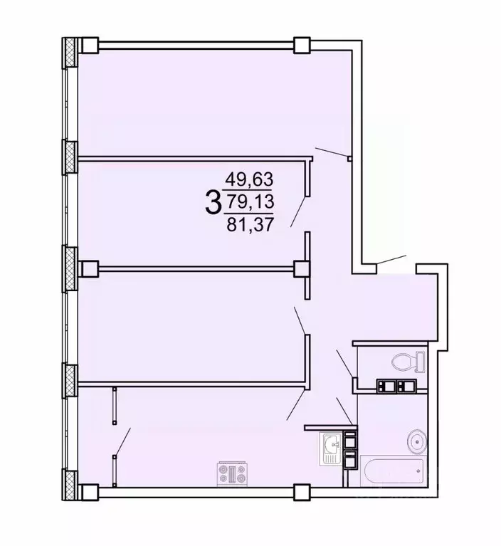 3-к кв. Хабаровский край, Хабаровск ул. Тимощука, 3/2 (82.9 м) - Фото 0