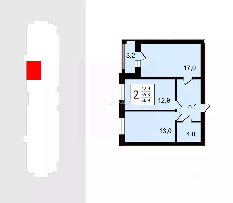 2-к кв. Владимирская область, Суздаль Советская ул., 51 (56.9 м) - Фото 2