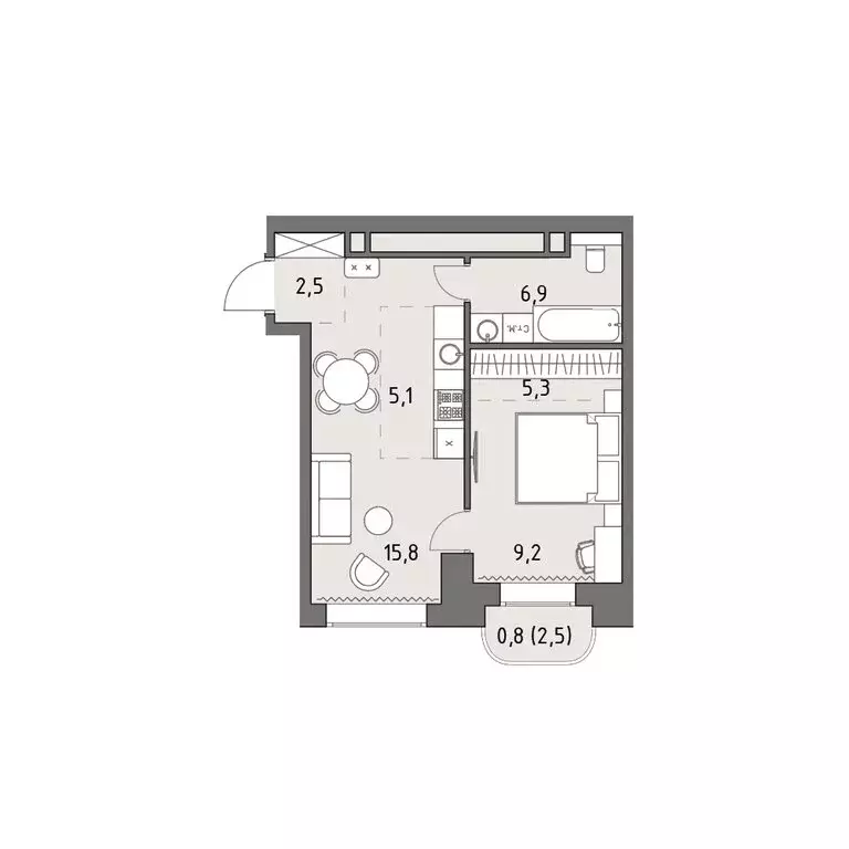 2-комнатная квартира: Москва, ЖК Родина Парк, к1 (45.8 м) - Фото 0