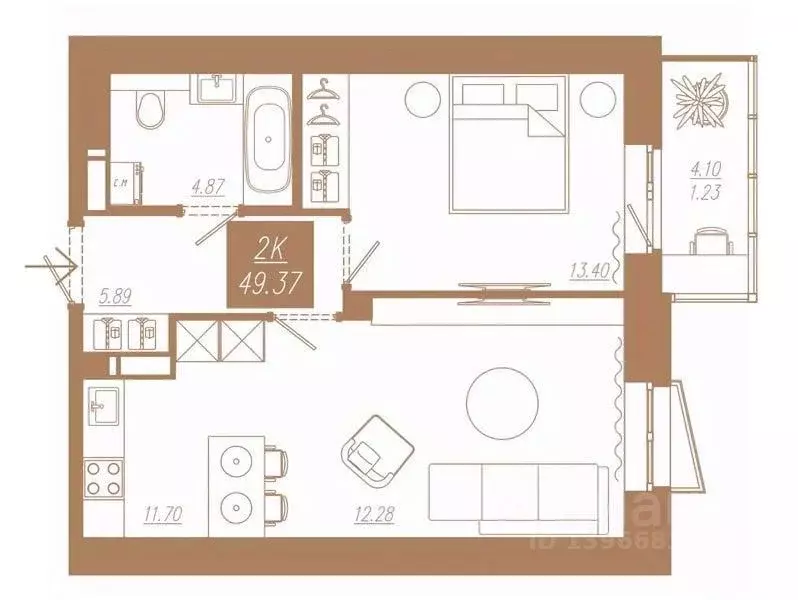 2-к кв. Красноярский край, Красноярск ул. 3-я Краснодарская (49.37 м) - Фото 1