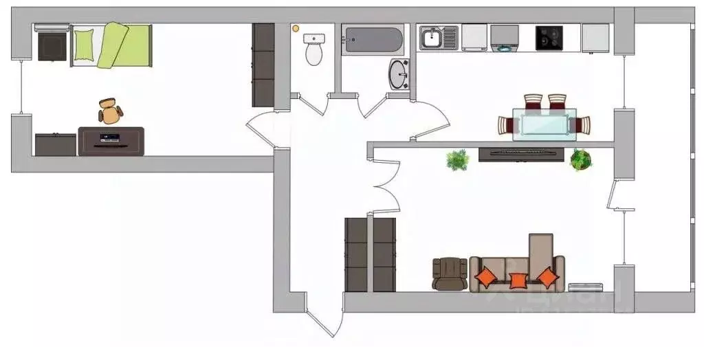 2-к кв. Амурская область, Благовещенск Заводская ул., 2/4 (73.0 м) - Фото 2
