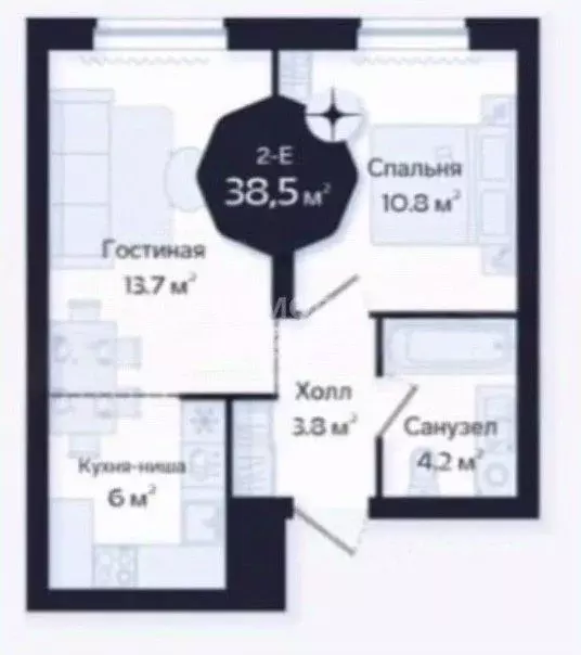 1-к кв. Тюменская область, Тюмень Новгородская ул., 22 (38.0 м) - Фото 2