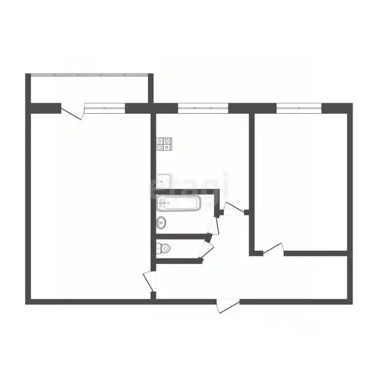 2-к кв. Иркутская область, Иркутск Топкинский мкр, 21 (44.9 м) - Фото 2