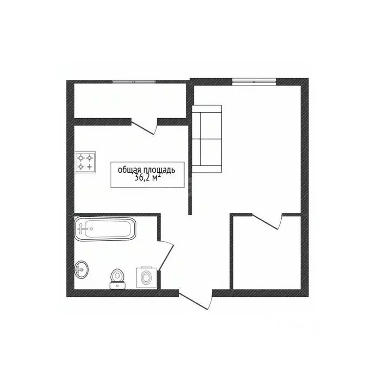 1-к кв. Брянская область, Брянск ул. Семашко, 31 (36.2 м) - Фото 2