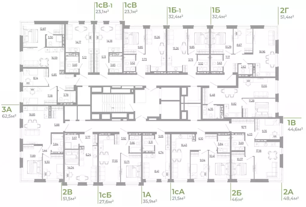 квартира-студия, 21.51 м - Фото 1