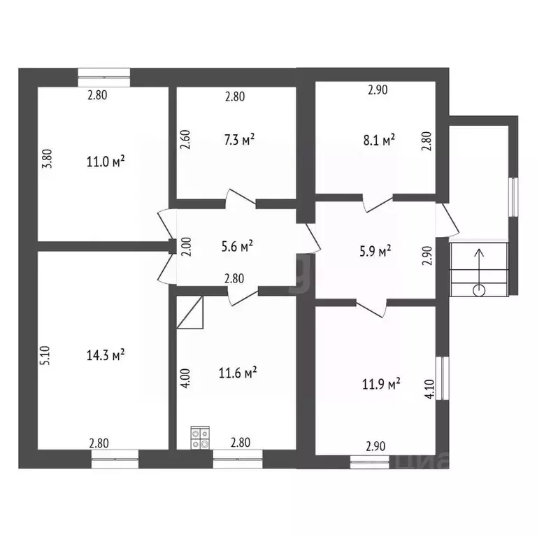 Дом в Крым, Бахчисарайский район, Железнодорожненское с/пос, с. ... - Фото 2