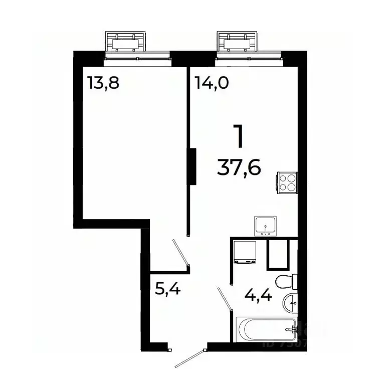 1-к кв. Нижегородская область, Нижний Новгород ул. Коперника, 15 (37.6 ... - Фото 1