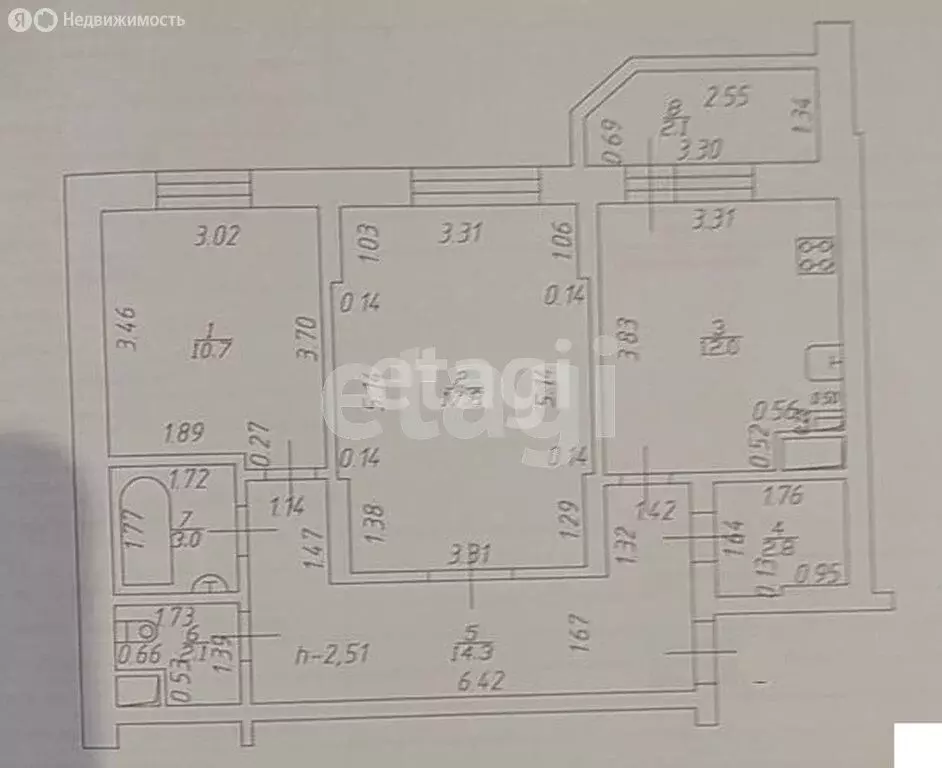 2-комнатная квартира: Казань, улица Наиля Юсупова, 9 (62.8 м) - Фото 1