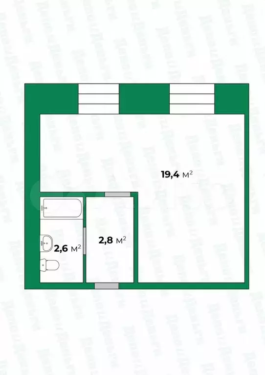 Квартира-студия, 24,8 м, 5/5 эт. - Фото 0