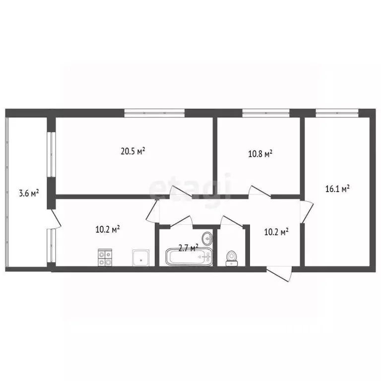 3-к кв. Крым, Бахчисарай ул. Симферопольская, 42А (72.8 м) - Фото 2
