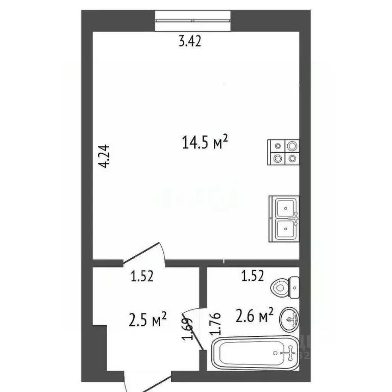 Студия Московская область, Ленинский городской округ, Дрожжино пгт ул. ... - Фото 0