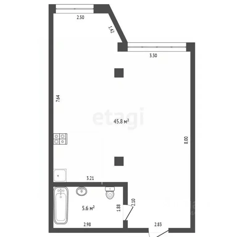 2-к кв. Крым, Ялта муниципальный округ, Ореанда пгт 12И (51.4 м) - Фото 2