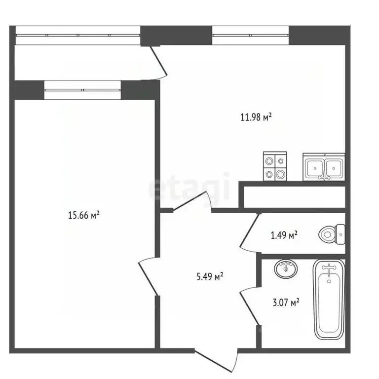 1-к кв. Ленинградская область, Ломоносовский район, Виллозское ... - Фото 2