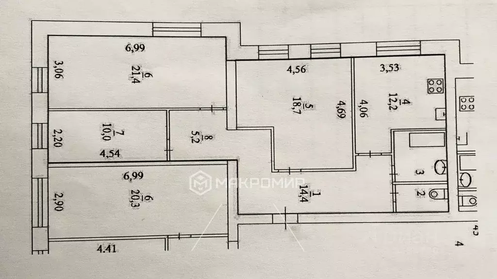 3-к кв. Архангельская область, Архангельск пос. Цигломень, ул. ... - Фото 2