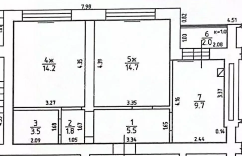 2-к кв. Калининградская область, Калининград ул. Маршала Новикова, 13 ... - Фото 2