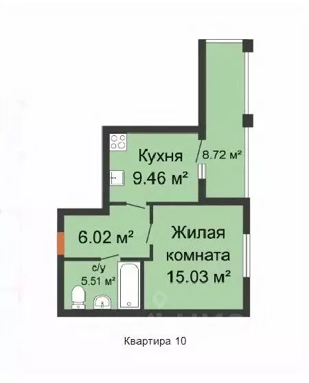 1-к кв. Нижегородская область, Кстово  (44.7 м) - Фото 0