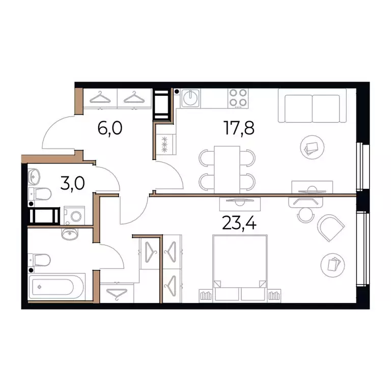 1-комнатная квартира: Череповец, Рыбинская улица, 69 (54.3 м) - Фото 0