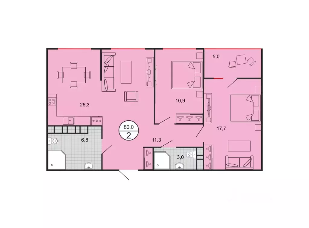 2-к кв. Ставропольский край, Ставрополь № 10 мкр, Квартал 204 жилой ... - Фото 0