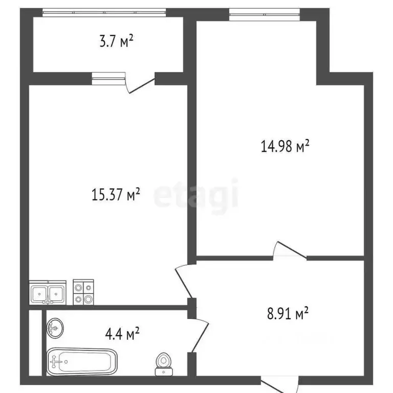 1-к кв. Санкт-Петербург ул. Вадима Шефнера, 10к1 (43.4 м) - Фото 1