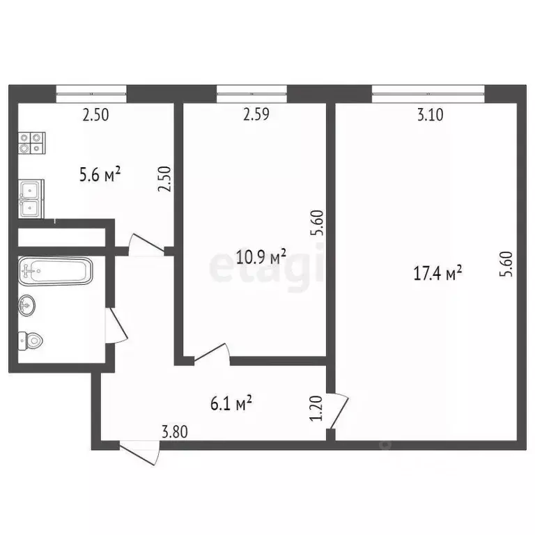2-к кв. Орловская область, Орел ул. Матвеева, 31 (43.0 м) - Фото 1