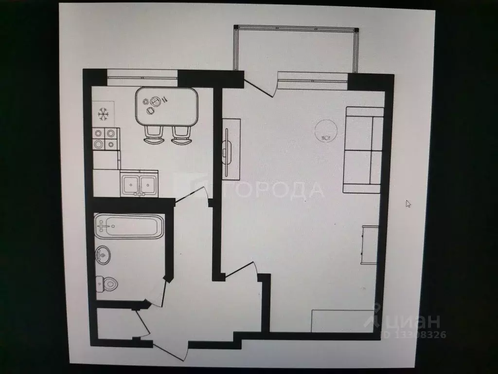 1-к кв. Новосибирская область, Новосибирск Выборная ул., 115 (30.0 м) - Фото 2