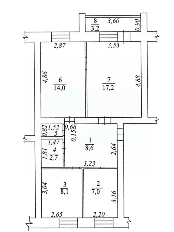 3-к кв. Чувашия, Канаш Канашская ул., 8 (58.9 м) - Фото 2