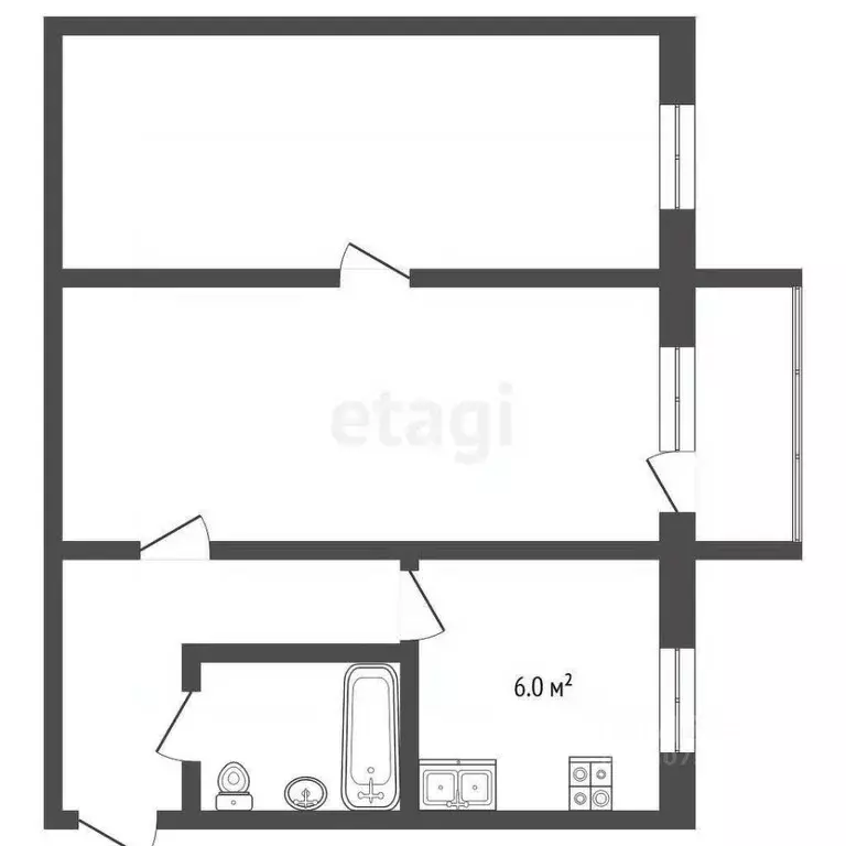 2-к кв. Ярославская область, Рыбинск просп. Серова, 11 (45.7 м) - Фото 1