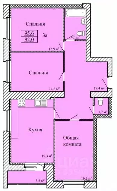 3-к кв. Тамбовская область, Тамбов ул. Имени С.И. Савостьянова, 3 ... - Фото 0