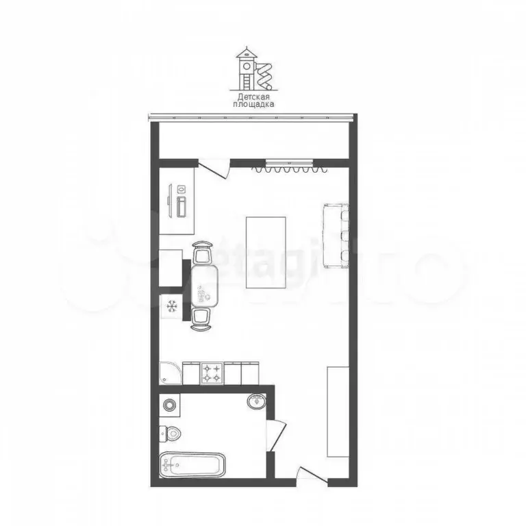 Квартира-студия, 30 м, 2/18 эт. - Фото 0