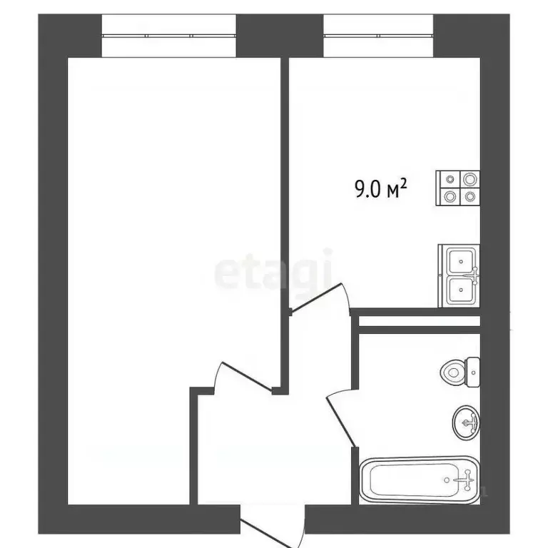 1-к кв. Ямало-Ненецкий АО, Тарко-Сале Пуровский район, Южный мкр, 8 ... - Фото 1