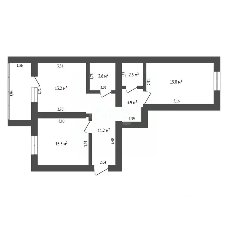 2-к кв. Амурская область, Благовещенск Заводская ул., 2/3 (62.7 м) - Фото 2